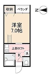 HP中央町 1Kの間取図画像