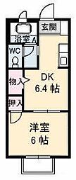 フォブール高崎 1DKの間取図画像