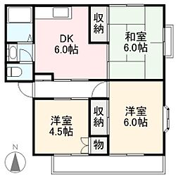 ハイムクレイドル 3DKの間取図画像