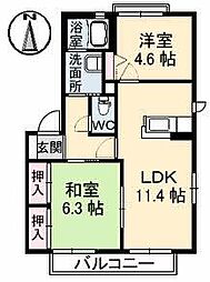 ドリームハイツKEN1 2LDKの間取図画像