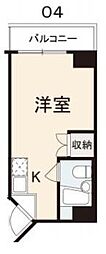 瓦町オレンジハウス ワンルームの間取図画像