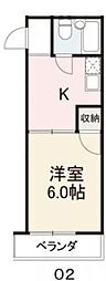 コート築地 1Kの間取図画像