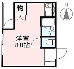パルコ扇 ワンルームの間取図画像