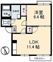 リベラ寺井A 1LDKの間取図画像