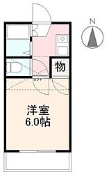 サンハイツ郷東 1Kの間取図画像