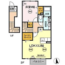 ベルジュネスK 1LDKの間取図画像