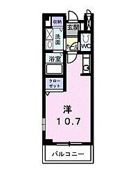 エスポワール土居B棟 ワンルームの間取図画像