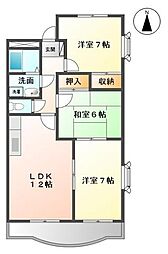 グランディア木太 3LDKの間取図画像