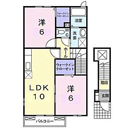 クラール・プラッツA 2LDKの間取図画像
