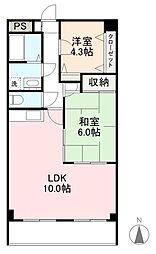 ディアコート茜 2LDKの間取図画像