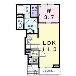 サニーロードA 1LDKの間取図画像