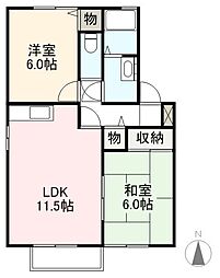 メゾンパークスC 2LDKの間取図画像