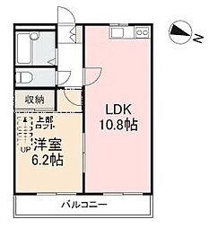 福岡レジデンスA 1LDKの間取図画像