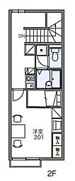 レオパレスP.F.2 1Kの間取図画像