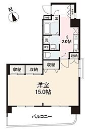 グラシエール木太町 1Kの間取図画像