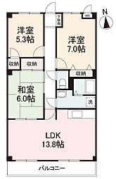フィネスハーモニーKITAA 3LDKの間取図画像