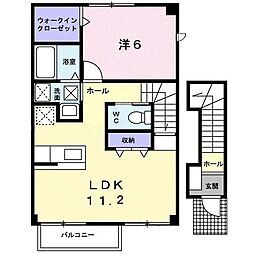 ポタジェ太田A 1LDKの間取図画像