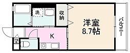 イノセントスクエア1 1Kの間取図画像
