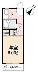 サニーハイツ宮脇 1Kの間取図画像