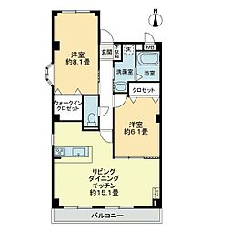 カサデルフェレオ 2LDKの間取図画像