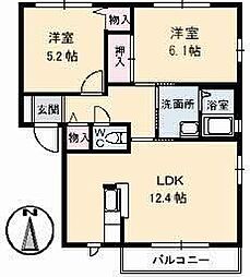 グランカーサA 2LDKの間取図画像