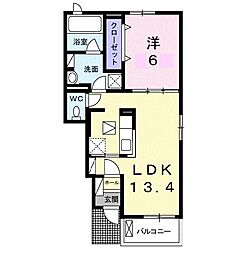 レガート春日2 1LDKの間取図画像