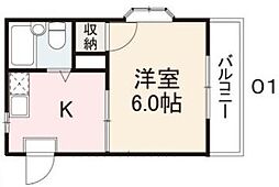 コート西宝町 1Kの間取図画像