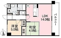 紫雲町ステージワン 2LDKの間取図画像