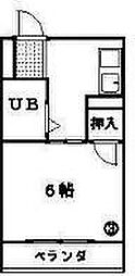 Bulk美里 1Kの間取図画像