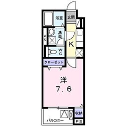 グランソレイユ 1Kの間取図画像