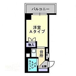 アルファ桜町 1Kの間取図画像