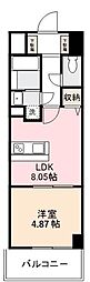 J.リヴェール錦町 1LDKの間取図画像