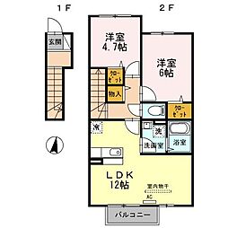 グラン3104A 2LDKの間取図画像