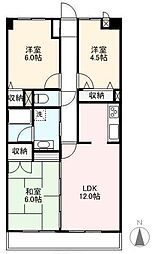 スカイコート桜町 3LDKの間取図画像