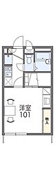 レオパレスエクレール鬼無 1Kの間取図画像