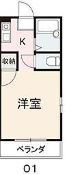 コート扇町2 1Kの間取図画像