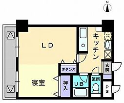 アルカディア西内町 1Kの間取図画像