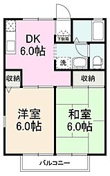 シューグランドールA 2DKの間取図画像