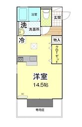 エイトクローバー ワンルームの間取図画像
