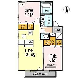 グラン・ノーブルA 2LDKの間取図画像