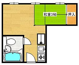 磨屋町ビル ワンルームの間取図画像