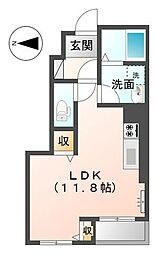 RinBa ワンルームの間取図画像