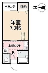 HP中央町 1Kの間取図画像
