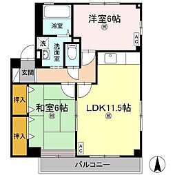 レインボーガーデンB 2LDKの間取図画像