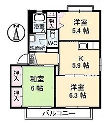 ドリームハイツKEN1 3Kの間取図画像
