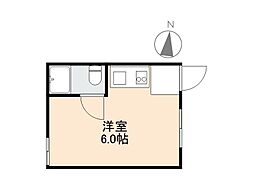 宮脇ハイツ ワンルームの間取図画像