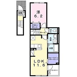 プレッソ春日 1LDKの間取図画像