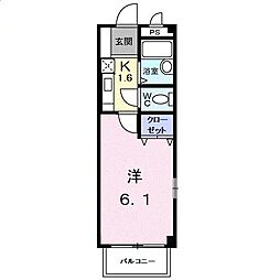 ジョイフル井上 1Kの間取図画像
