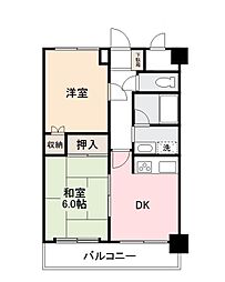 ダイアパレスポートアベニュー高松100 2DKの間取図画像