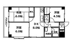オレンジコート高松北棟 3DKの間取図画像